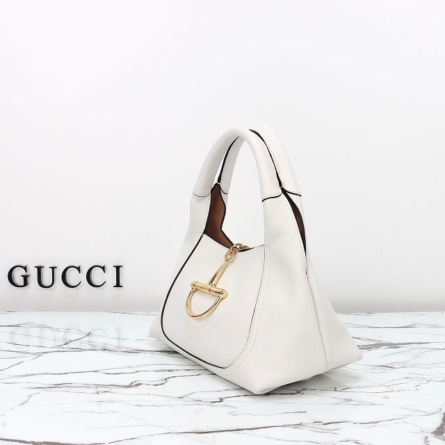 GG original calfskin softbit medium top handle bag 837467 white