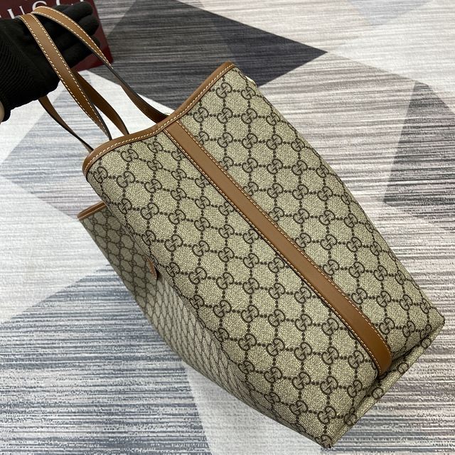 GG original canvas emblem maxi tote bag 815212 brown