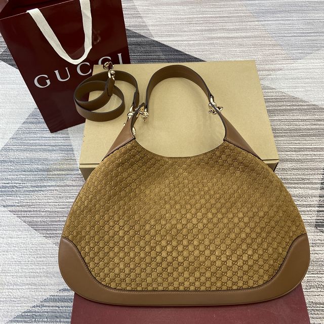 GG original suede B medium shoulder bag 834981 brown