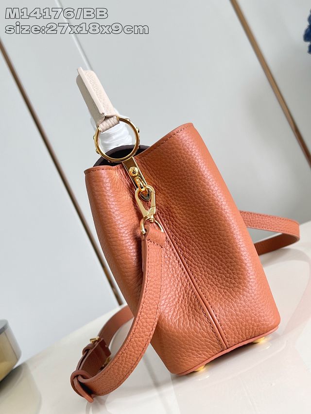 Louis vuitton original calfskin capucines BB handbag M21103 brown