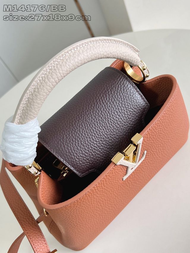 Louis vuitton original calfskin capucines BB handbag M21103 brown
