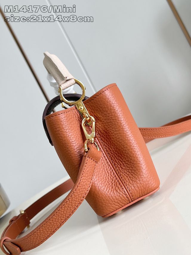 Louis vuitton original calfskin capucines mini handbag M22606 brown