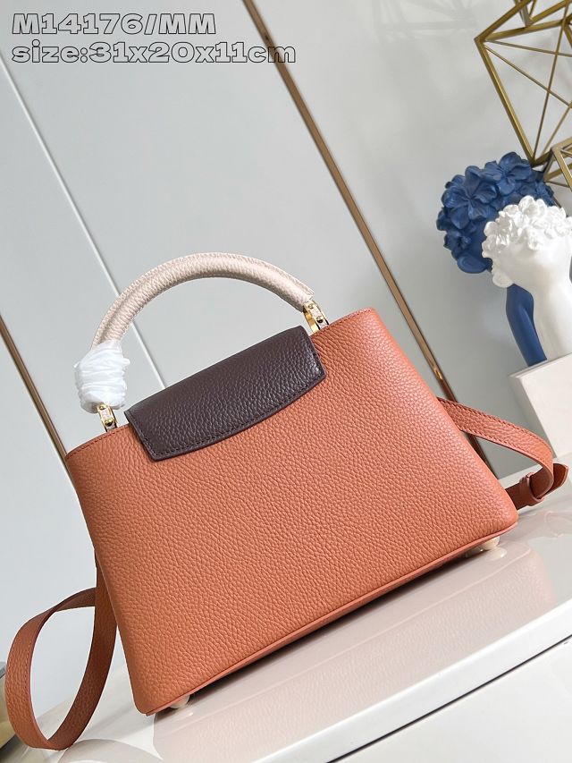 Louis vuitton original calfskin capucines mm handbag M20704 brown