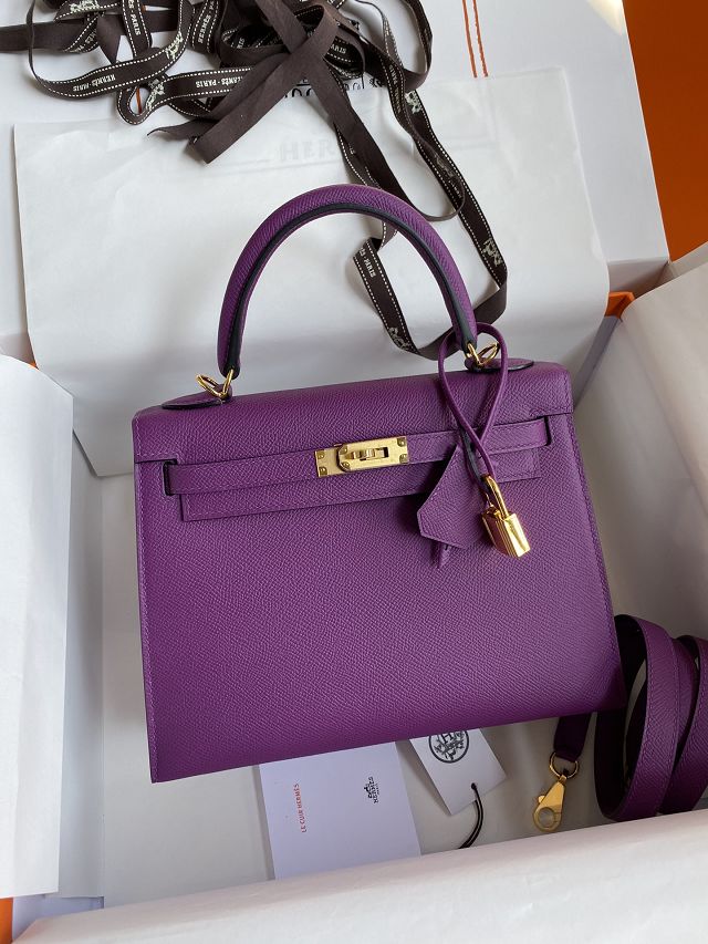 Hermes original epsom leather kelly 25 bag K25-1 anemone