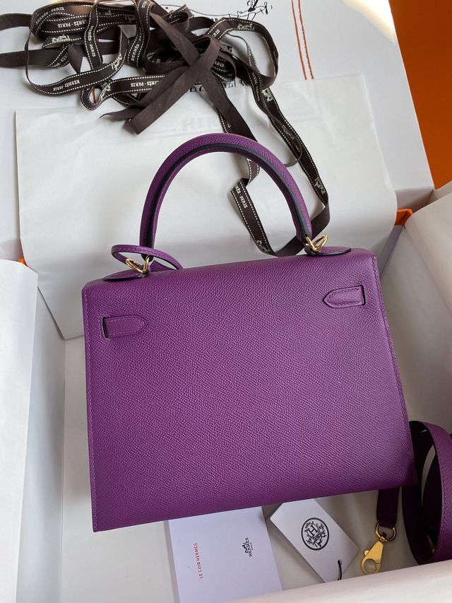 Hermes original epsom leather kelly 25 bag K25-1 anemone