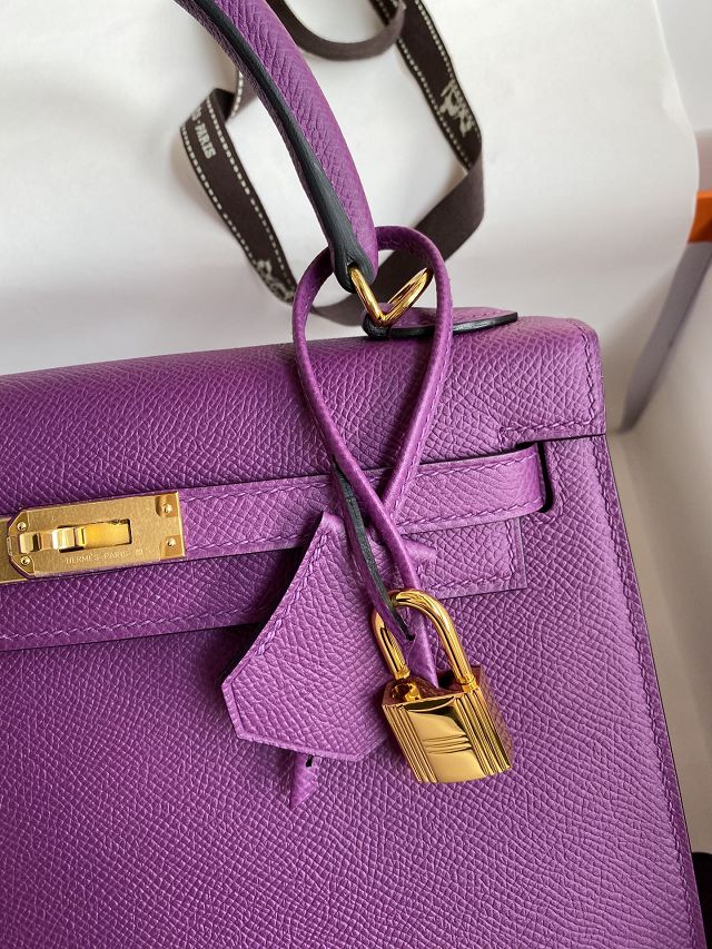 Hermes original epsom leather kelly 25 bag K25-1 anemone
