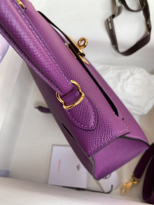 Hermes original epsom leather kelly 25 bag K25-1 anemone