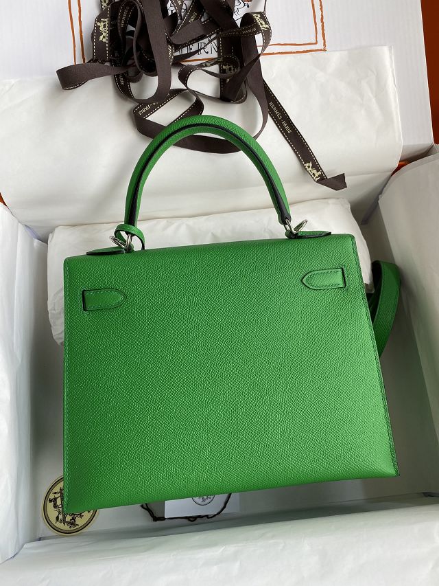Hermes original epsom leather kelly 32 bag K32-1 bamboo