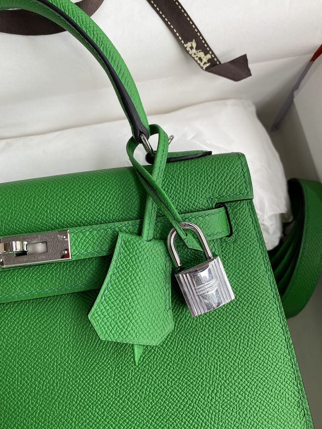 Hermes original epsom leather kelly 32 bag K32-1 bamboo