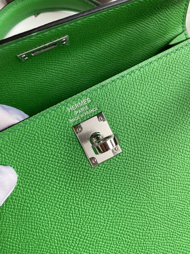 Hermes original epsom leather kelly 32 bag K32-1 bamboo