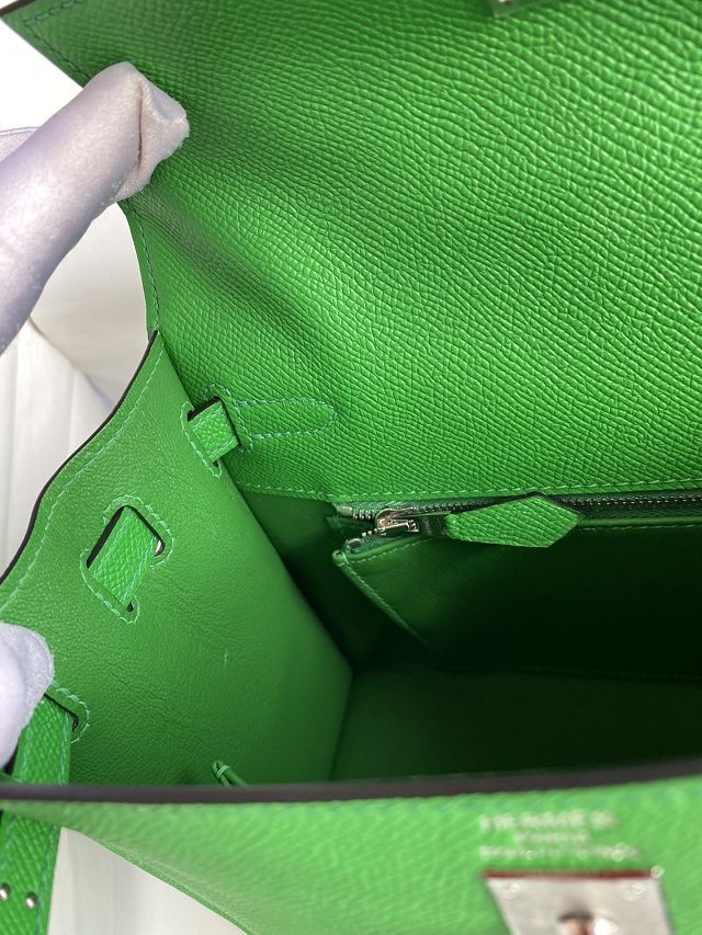 Hermes original epsom leather kelly 32 bag K32-1 bamboo