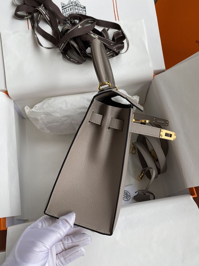 Hermes original epsom leather kelly 32 bag K32-1 grey asphalte
