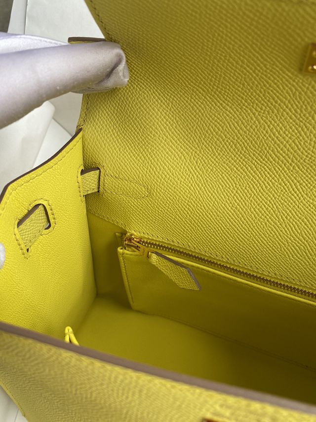 Hermes original epsom leather kelly 25 bag K25-1 lime