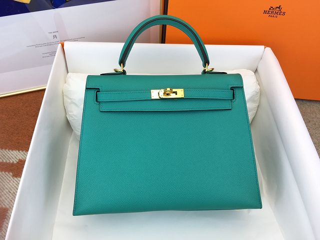 Hermes original epsom leather kelly 25 bag K25-1 vert verone