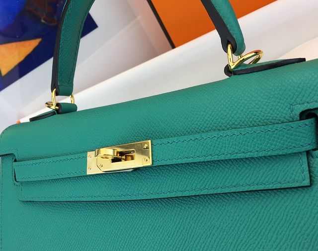 Hermes original epsom leather kelly 25 bag K25-1 vert verone