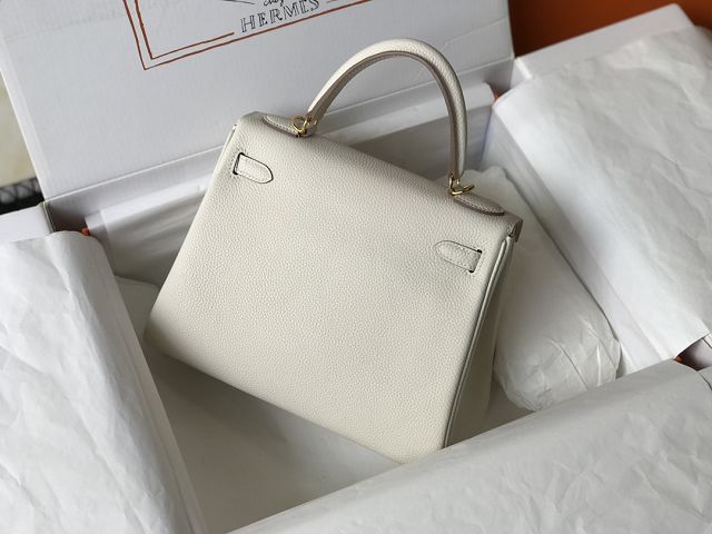 Hermes original togo leather kelly 25 bag K25 craie