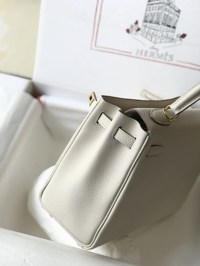 Hermes original togo leather kelly 25 bag K25 craie