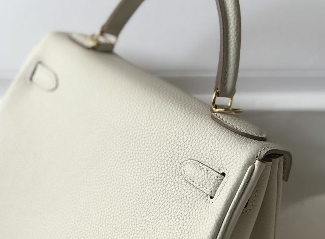 Hermes original togo leather kelly 25 bag K25 craie