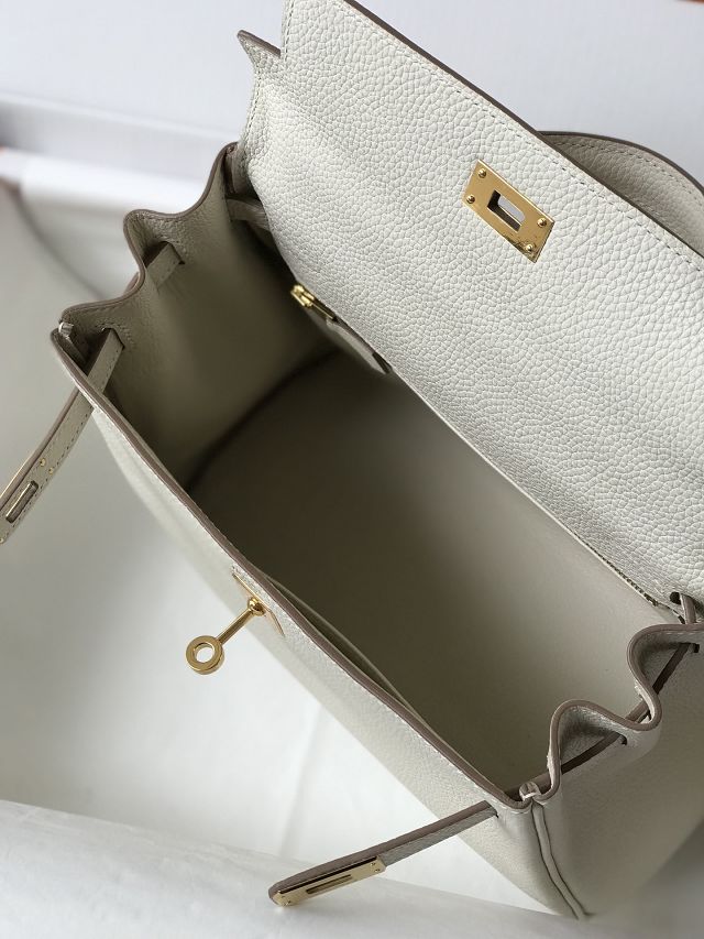 Hermes original togo leather kelly 25 bag K25 craie