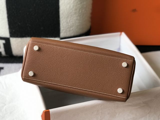 Hermes original togo leather kelly 32 bag K32-1 gold brown