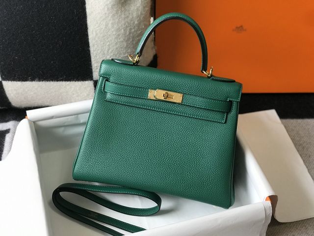 Hermes original togo leather kelly 32 bag K32-1 vert vertigo 