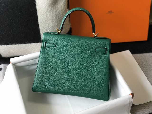 Hermes original togo leather kelly 32 bag K32-1 vert vertigo 