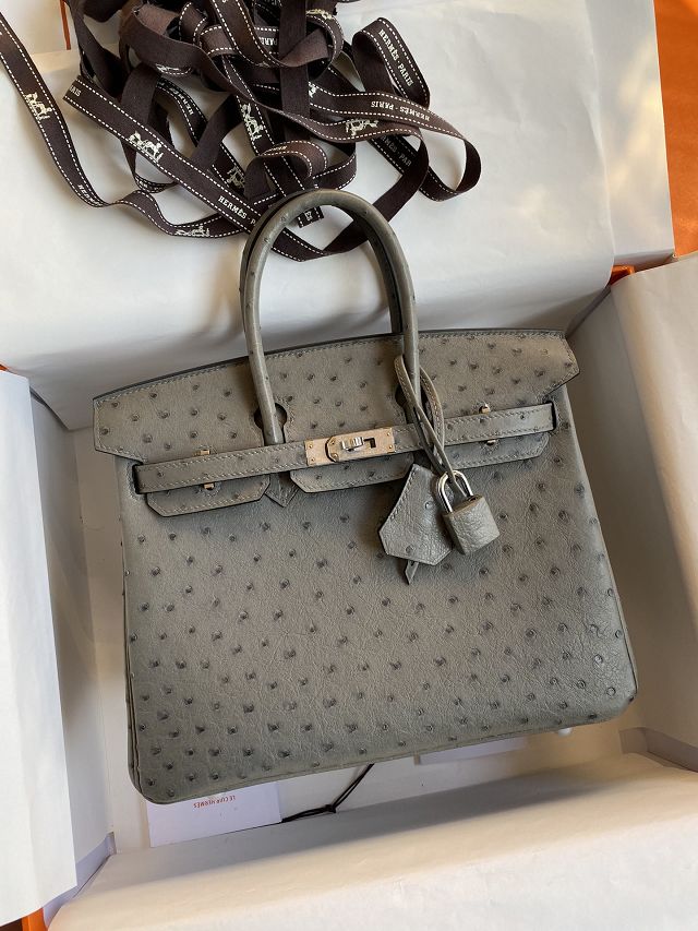 Hermes genuine ostrich leather birkin 35 bag K350 