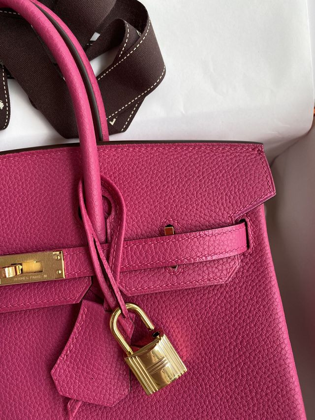 Hermes original togo leather birkin 30 bag H30-1 fuschia