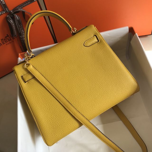 Hermes original togo leather kelly 32 bag K32-1 amber