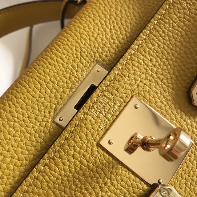 Hermes original togo leather kelly 32 bag K32-1 amber
