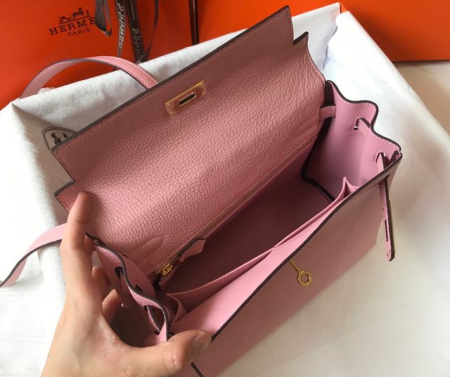 Hermes original togo leather kelly 32 bag K32-1 rose confetti 