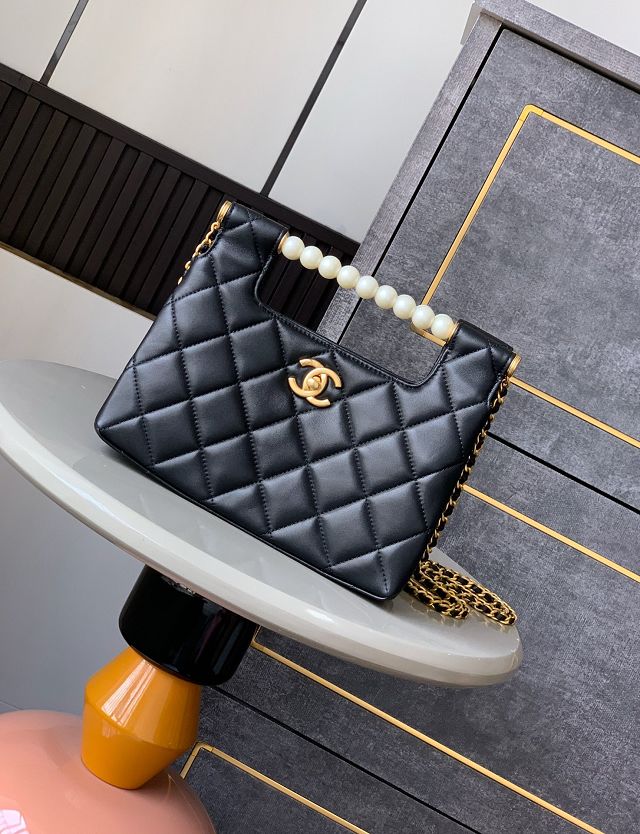 CC original lambskin small tote bag AS5413 black