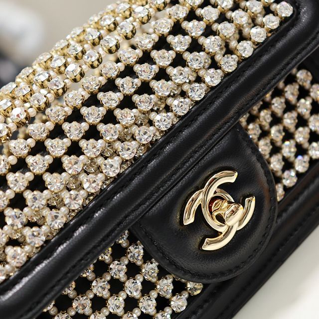 CC original crystal mini flap bag AS4961 black