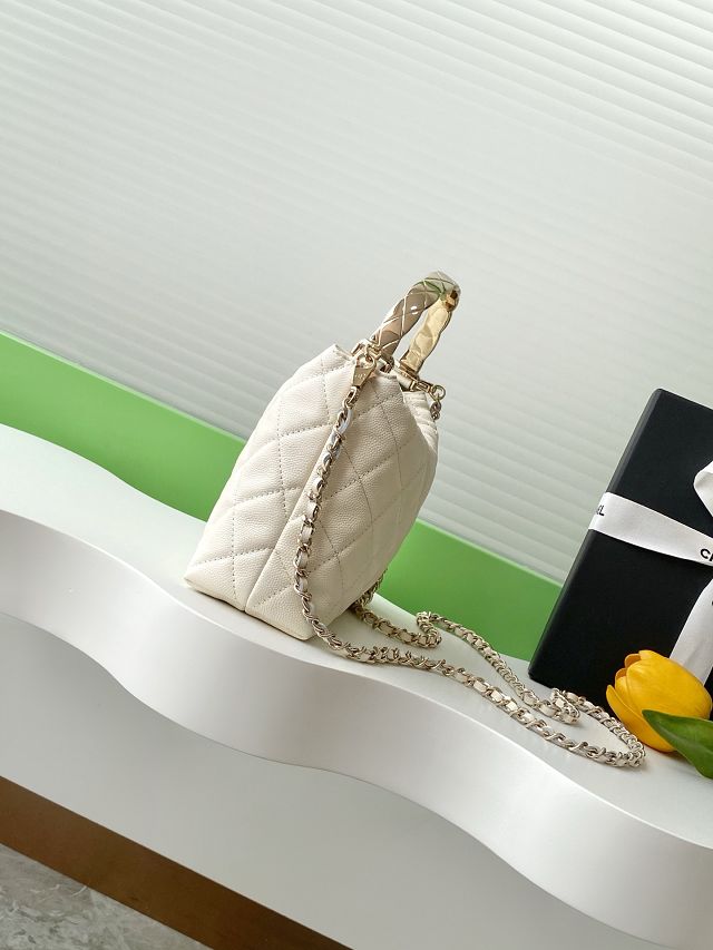 CC original grained calfskin pouch AP4591 white