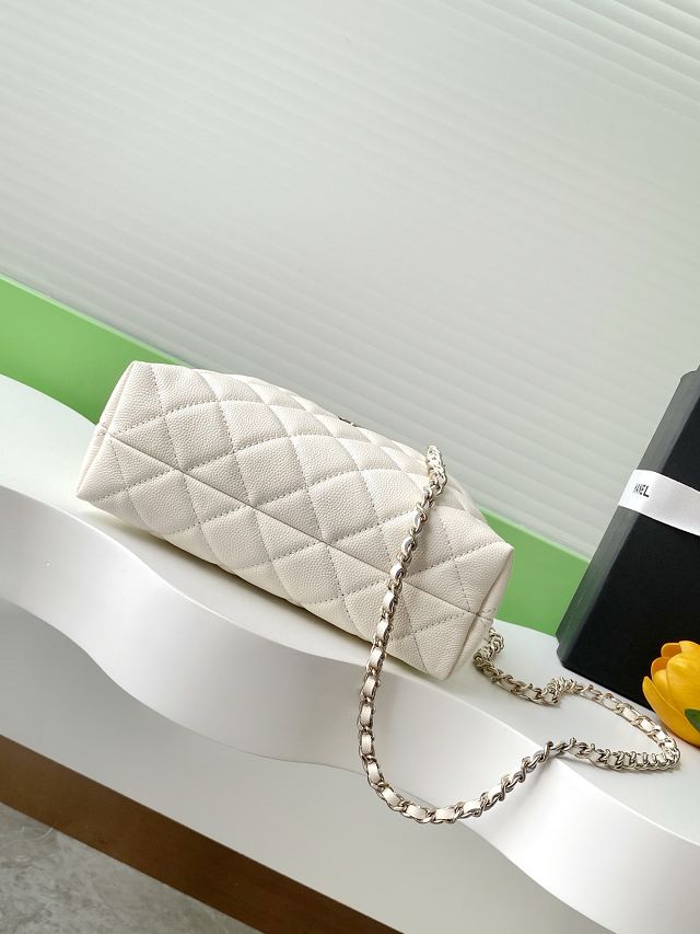 CC original grained calfskin pouch AP4591 white