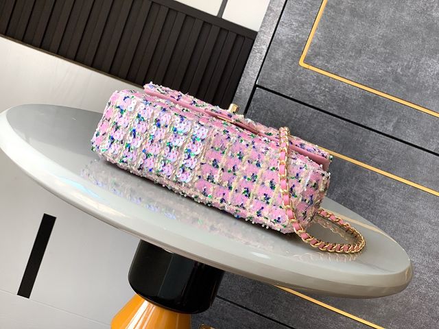 CC original sequins mini flap bag A69900 pink