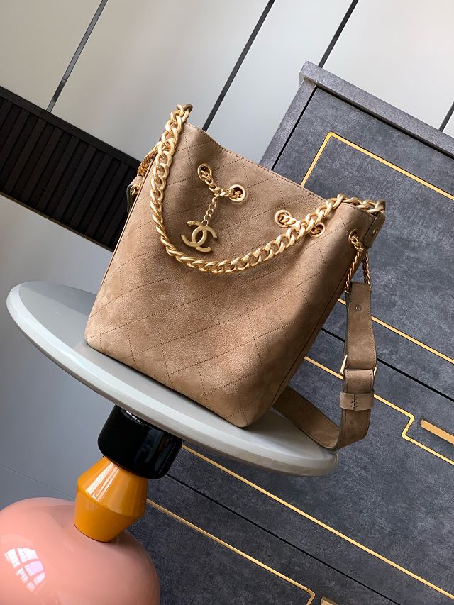 CC original suede small hobo handbag  AS5303 brown