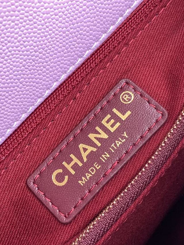CC original grained calfskin large coco handle bag A92991 purple