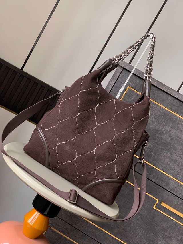 CC original suede large tote bag AS0503 dark brown