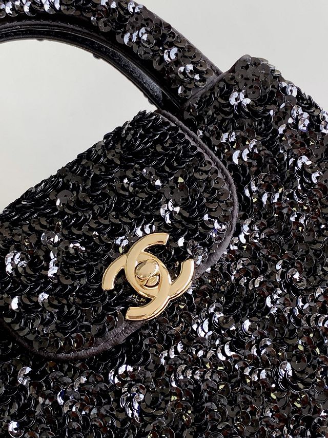 CC sequins mini shopping bag AS4416 black