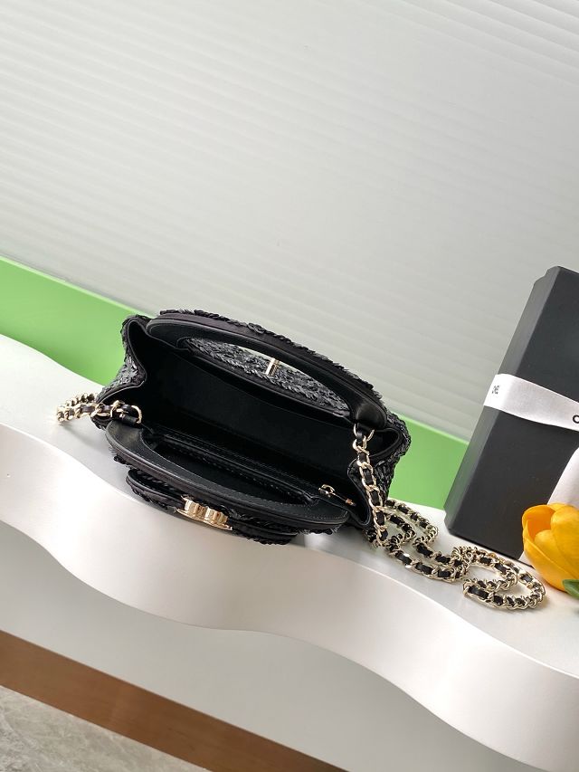 CC sequins mini shopping bag AS4416 black