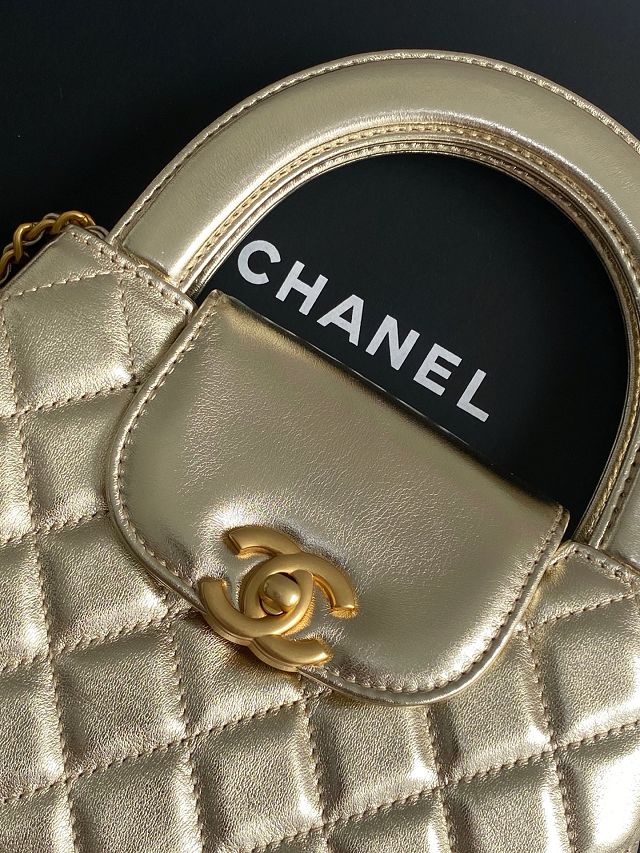 CC original calfskin mini shopping bag AS4416 gold