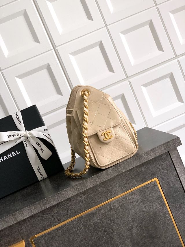 CC original grained calfskin 25 mini handbag AS5631 apricot