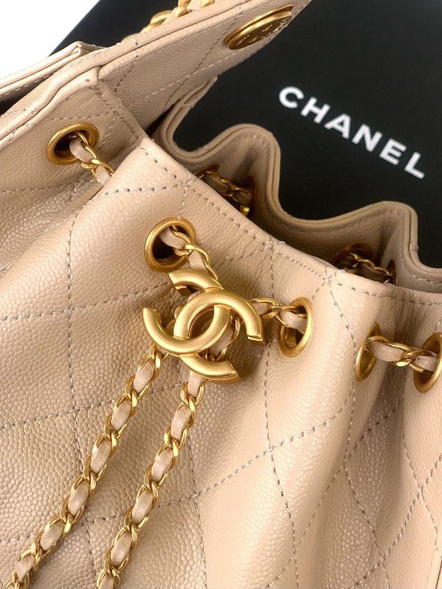 CC original grained calfskin 25 mini handbag AS5631 apricot