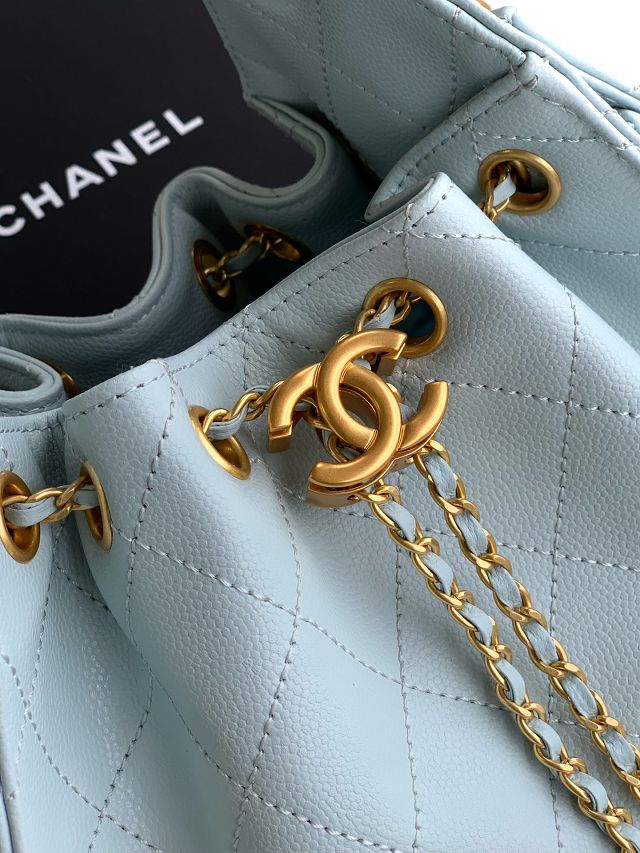 CC original grained calfskin 25 mini handbag AS5631 light blue