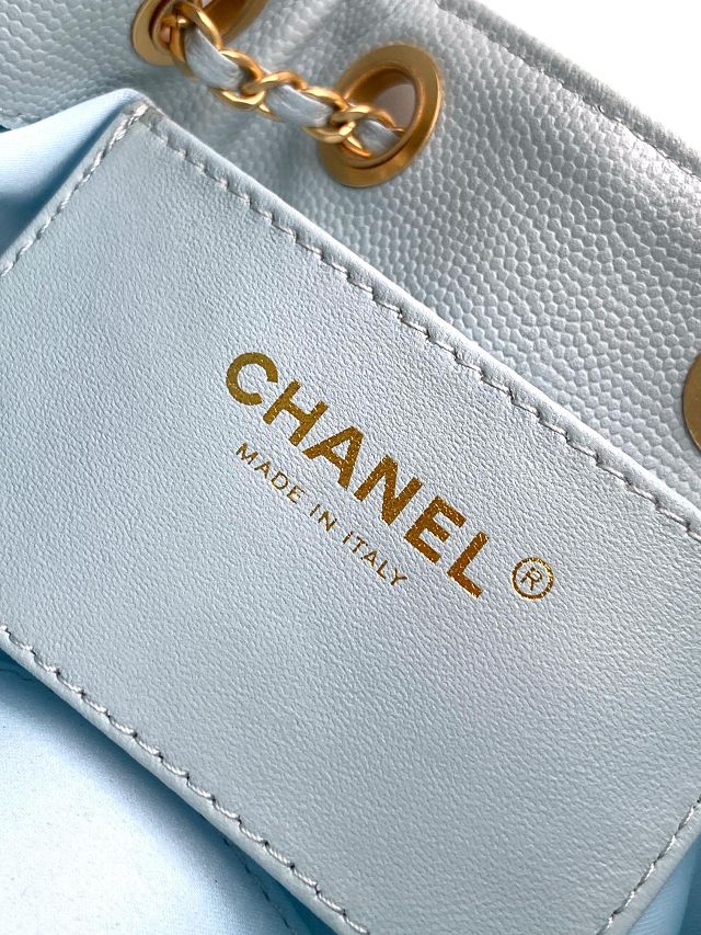 CC original grained calfskin 25 mini handbag AS5631 light blue