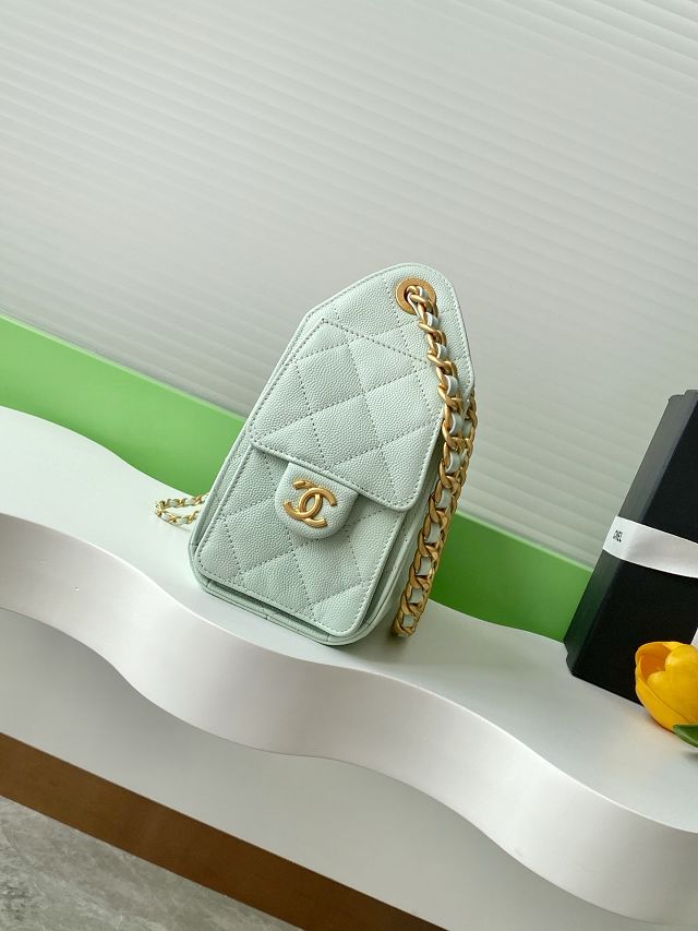 CC original grained calfskin 25 mini handbag AS5631 light green