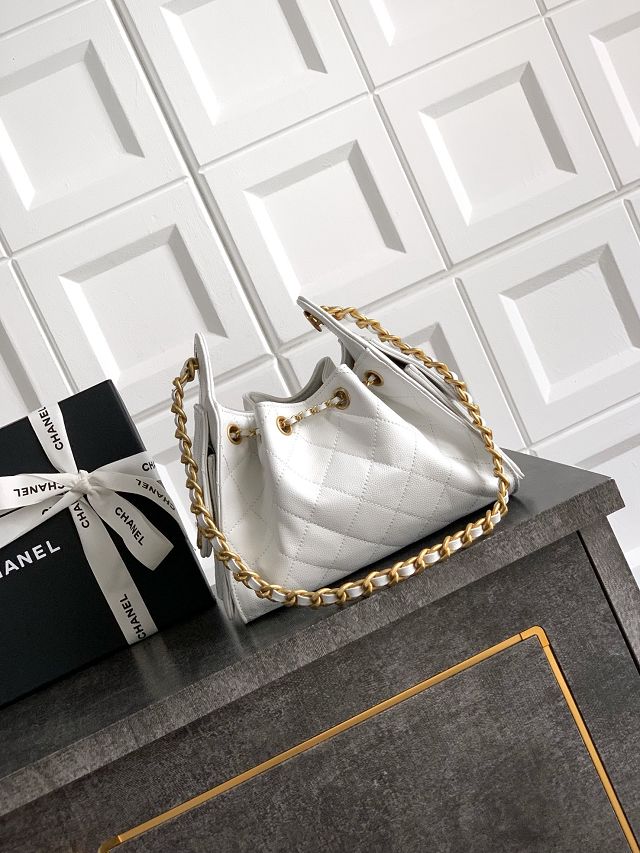 CC original grained calfskin 25 mini handbag AS5631 white