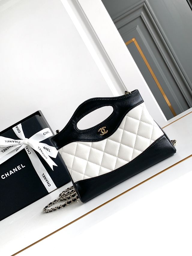 CC original lambskin nano 31 bag AS3656 black&white