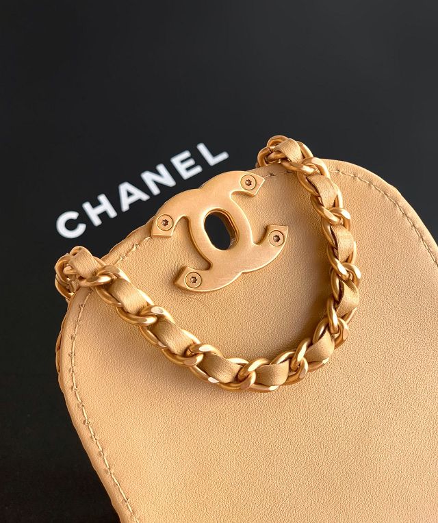 CC original raffia mini shopping bag AS4416 apricot